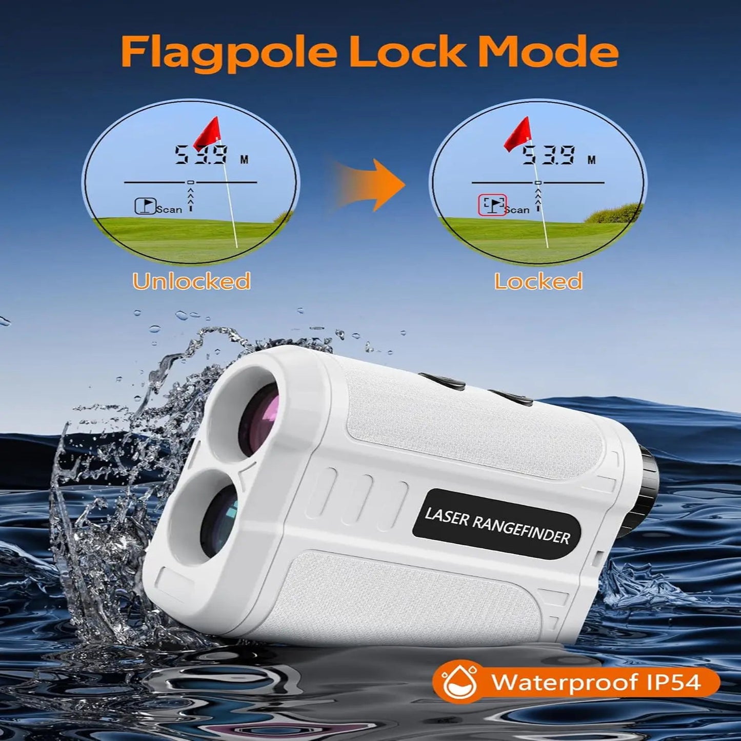 Laser Golf Rangefinder 500/600/900Yards 6X Lens Slope Compensating Flagpole Lock Golf Laser Range Finder Measuring Tool