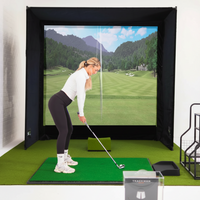 Golf Simulator Enclosure Designed for Indoor Practice, 7 Size Options, Impact Screen, Free Side Barriers