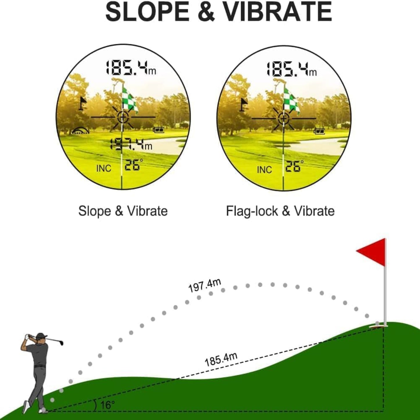 Precision Pro Golf Rangefinder with Slope On/Off,1200 Yards Laser Range Finder