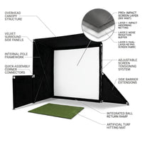 Golf Simulator Enclosure Designed for Indoor Practice, 7 Sizes Available, Impact Screen Included, Free Side Barriers — How It Works