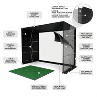 Simbox Golf Simulator Enclosure - 7 Sizes, Pro + Impact Screen and Frame INCLUDES FREE SIDE BARRIERS — How It Works