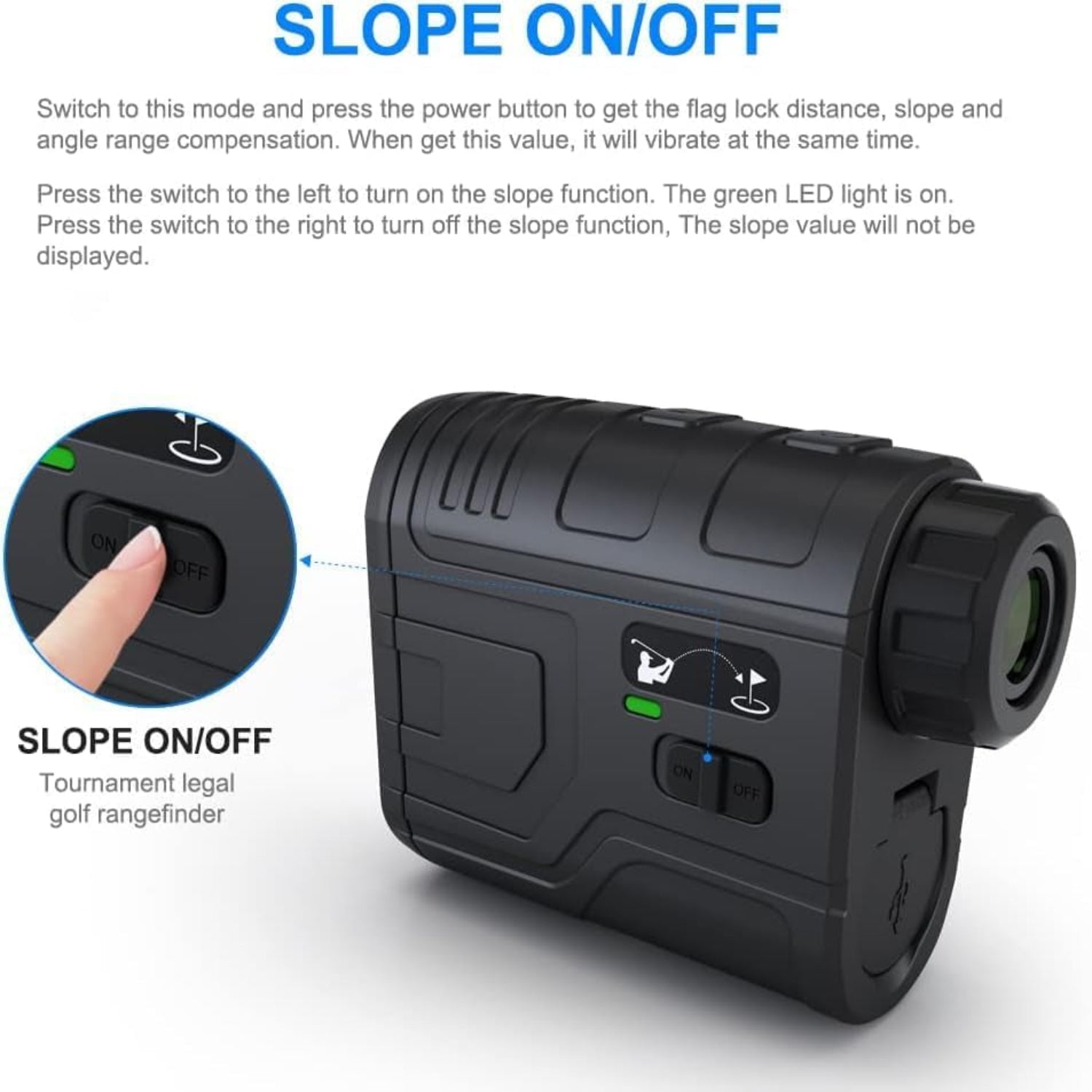 Precision Pro Golf Rangefinder with Slope On/Off,1200 Yards Laser Range Finder